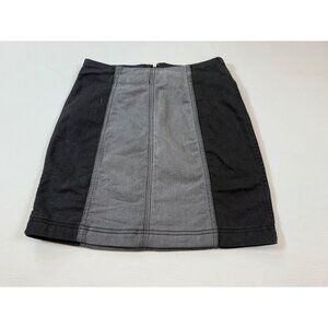 Free People Womens Colorblock Mini Skirt 4 Gray/Black Zipper Closure (HH68)